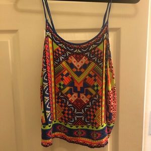 Bright color Aztec pattern tank top